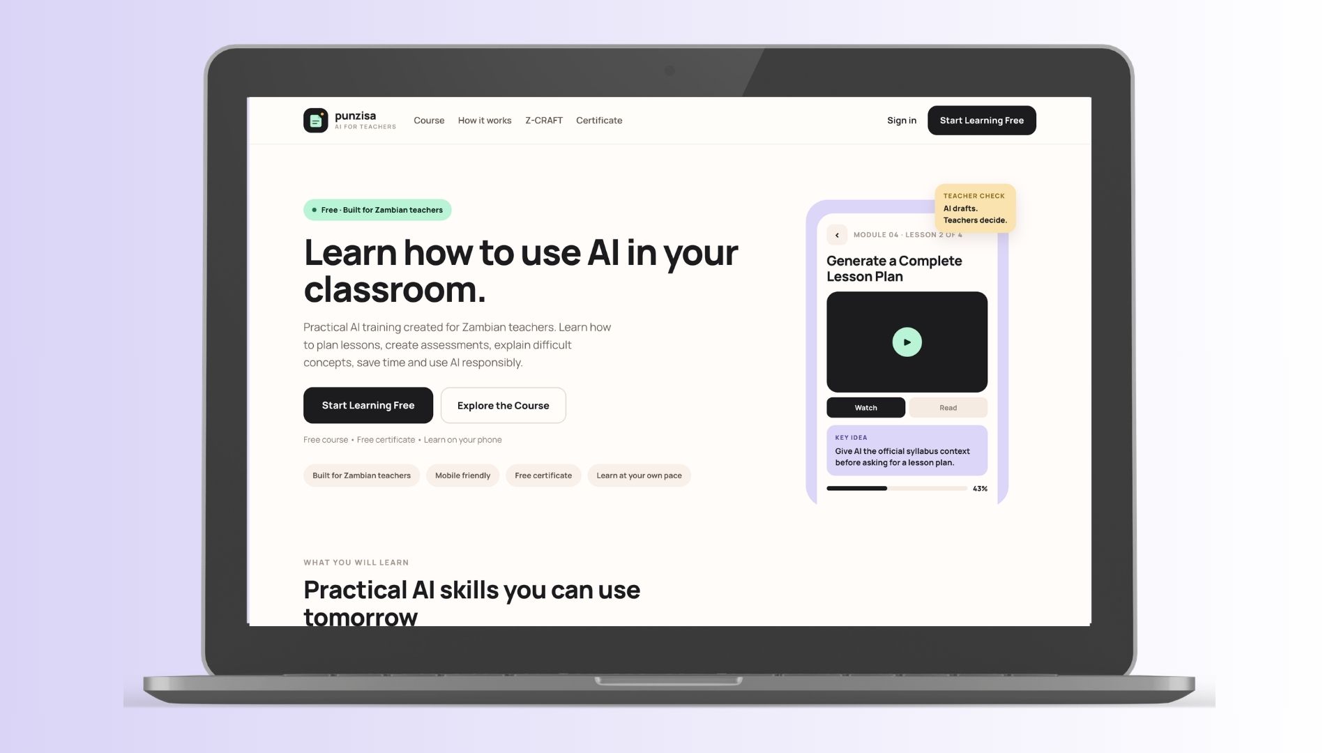 Punzisa AI for Teachers screenshot